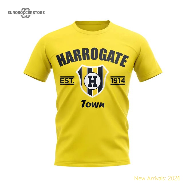 Harrogate Established Football T-Shirt Yellow Fan Edition