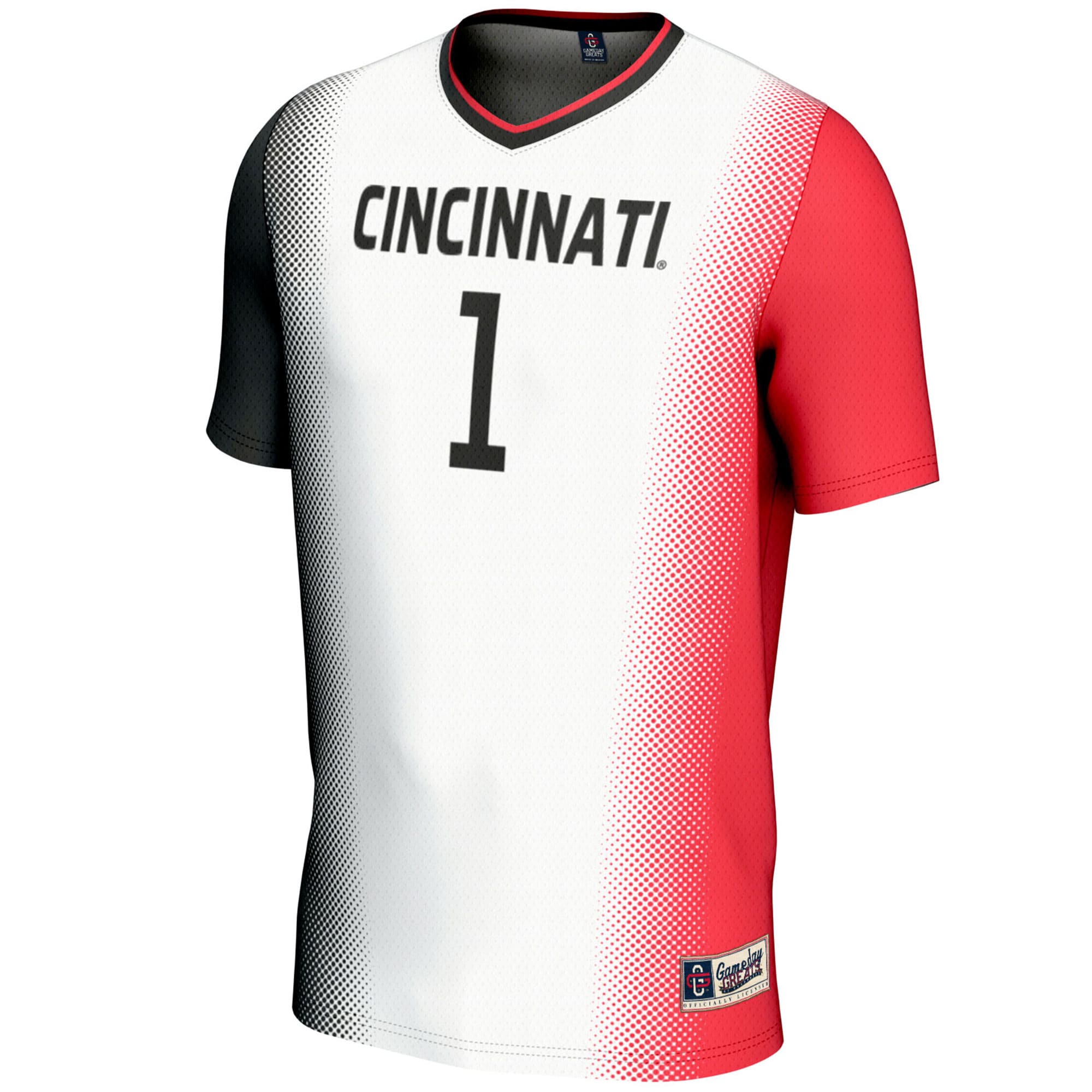 [SJH] Cincinnati Bearcats GameDay Greats Unisex Lightweight Women's Soccer Fashion Jersey - White