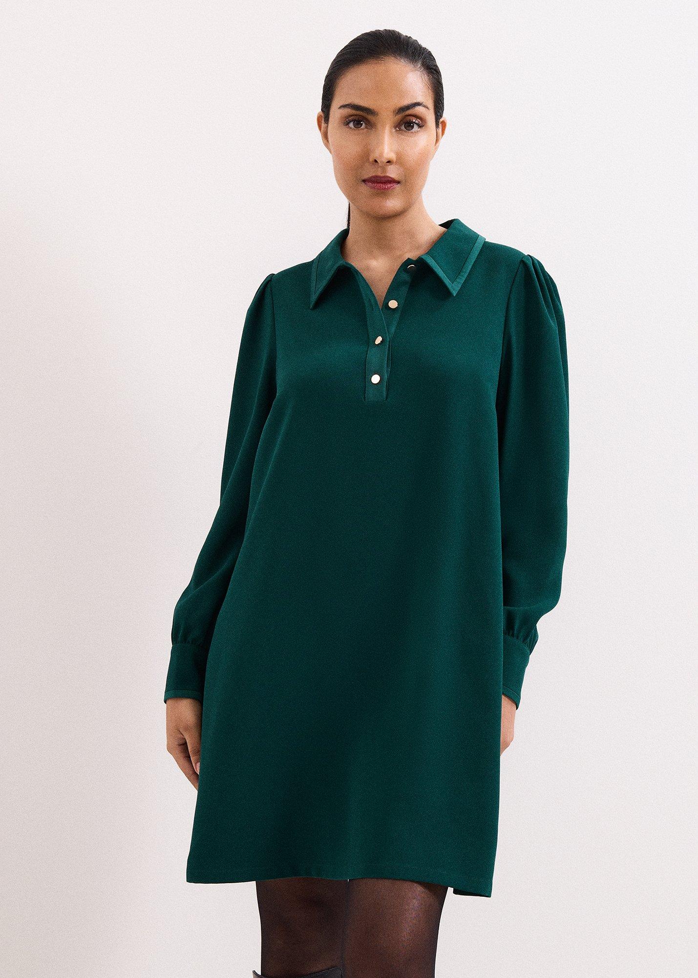 Petite Gina Collar Swing Dress
