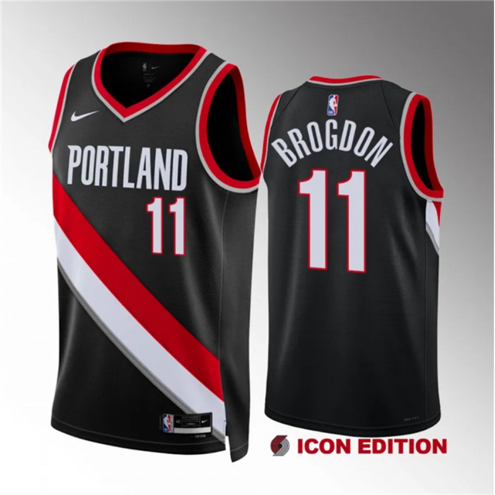 Contemporary Men's Trail Blazers #11 Malcolm Black Basketball Jersey