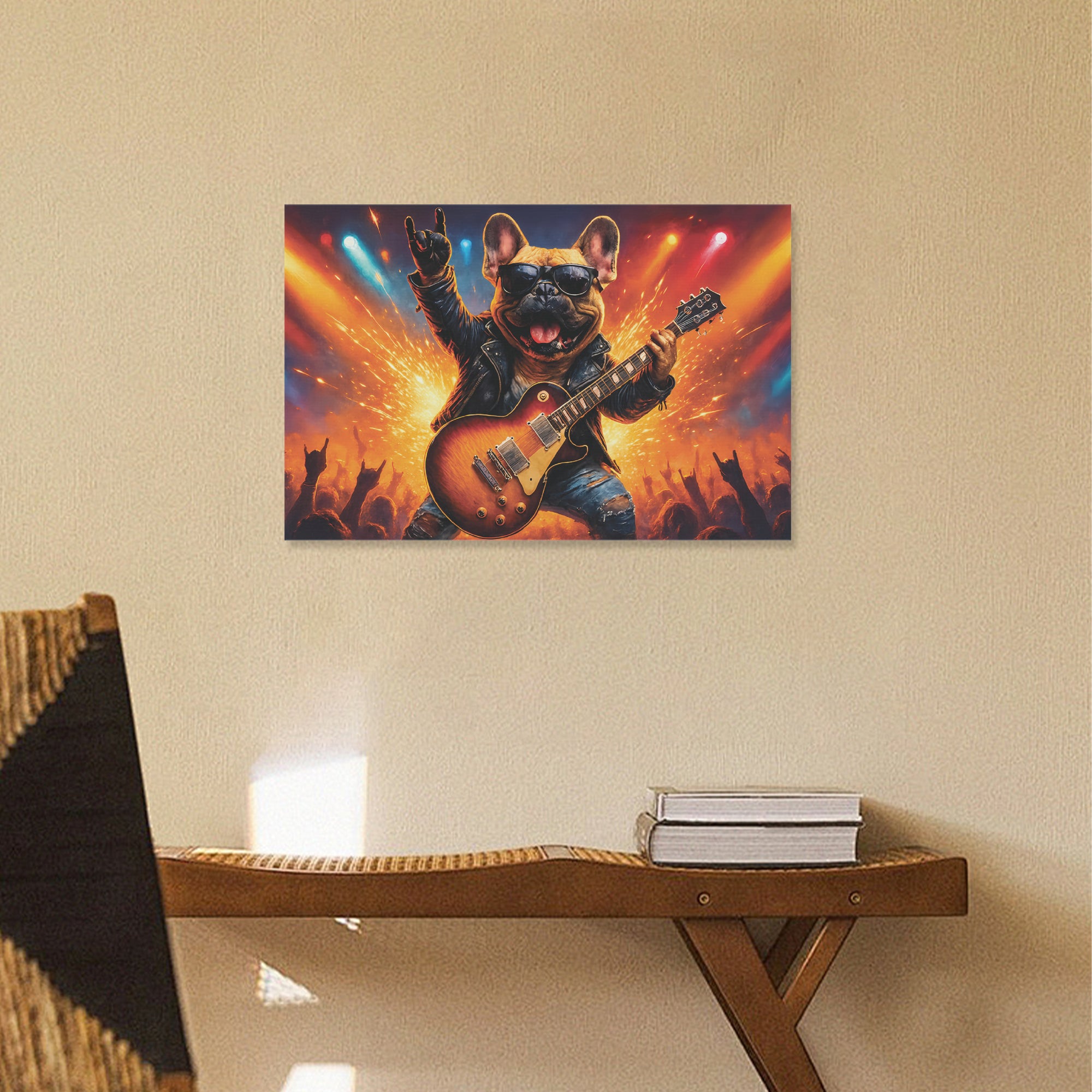 - French Bulldog Themed Adorable Frenchie Canvas Wall Art Outdoor Style