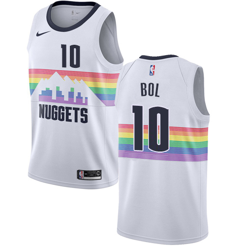 Nuggets Bol Bol #10 Premium 2018 City NBA Swingman Jersey White