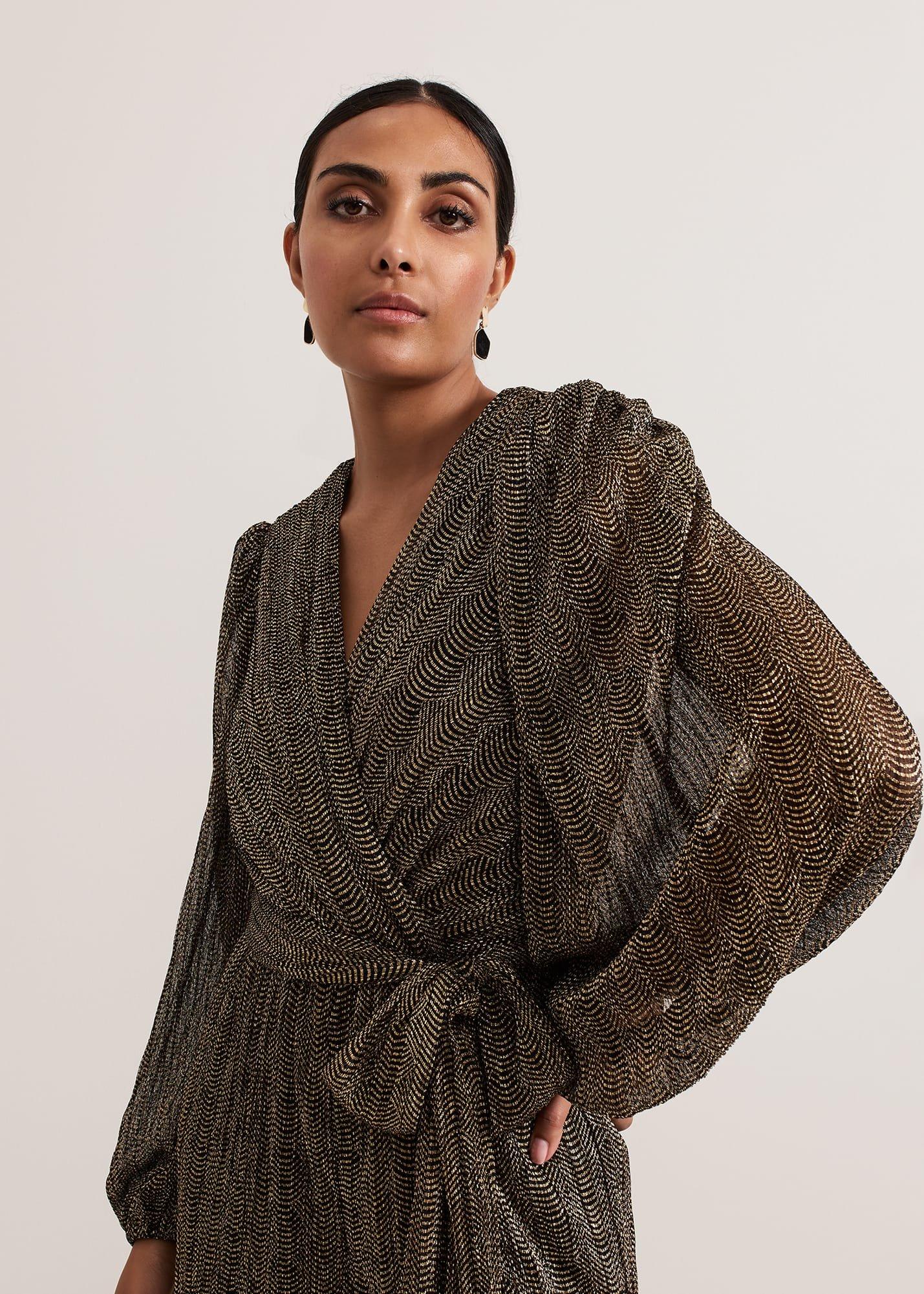 Petite Alli Gold Textured Jumpsuit