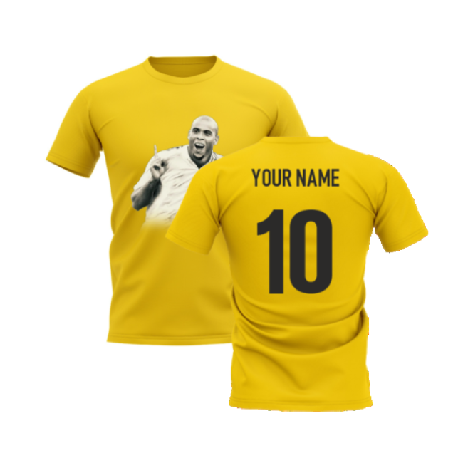 Soccer Ronaldo R9 Legend T-Shirt (Yellow) (Your Name) Football