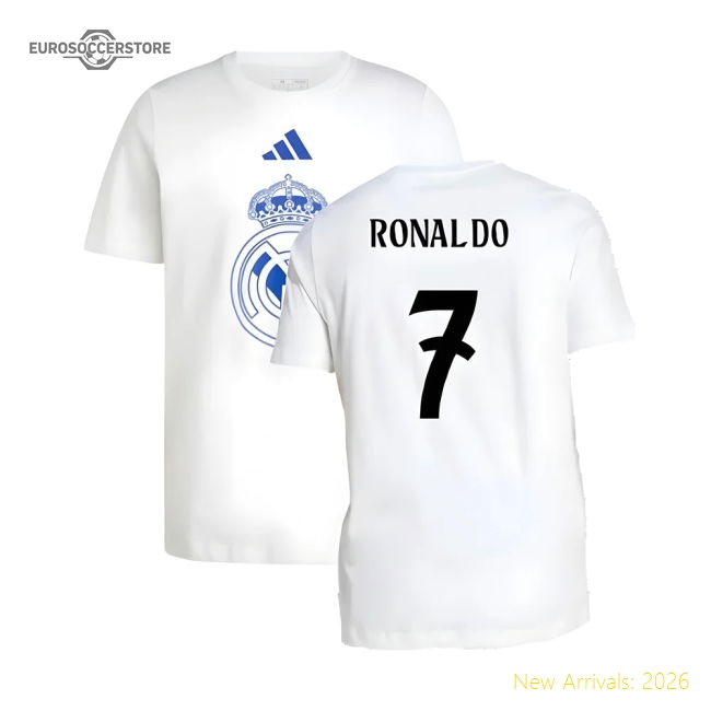 Elite 2024-2025 Real Madrid Dna Graphic Tee (white) (ronaldo 7)