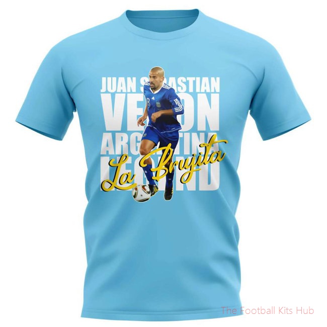 Juan Sebastian Veron Argentina Player T-Shirt (Sky Blue)