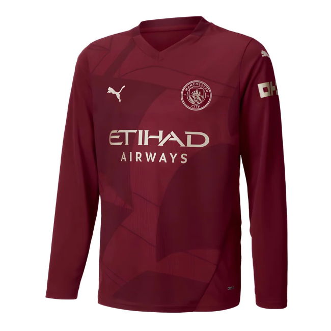 Proud Football Man City Third Long Sleeve Shirt Kids De Bruyne #17...