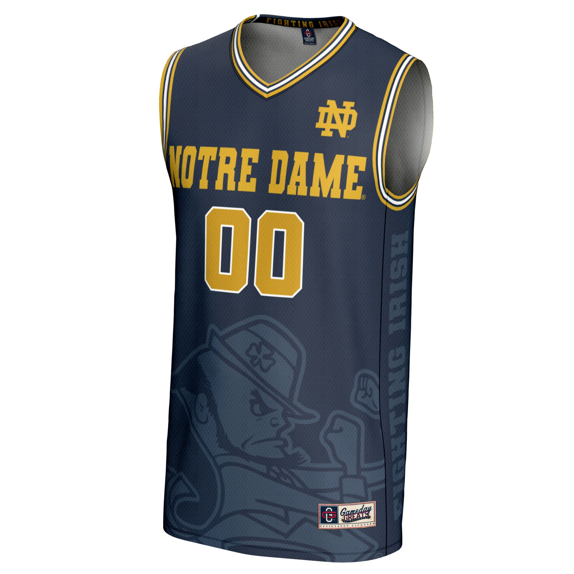[NJP] Notre Dame Fighting Irish GameDay Greats Youth NIL Pick-A-Player Women's Basketball Lightweight Icon Print Jersey - Navy
