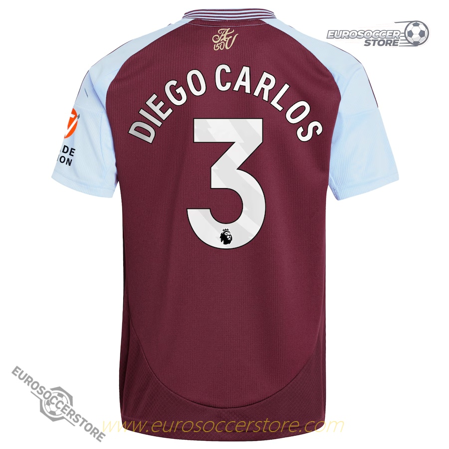 Aston Villa's 24-25 Home Diego Carlos No. 3 Jersey