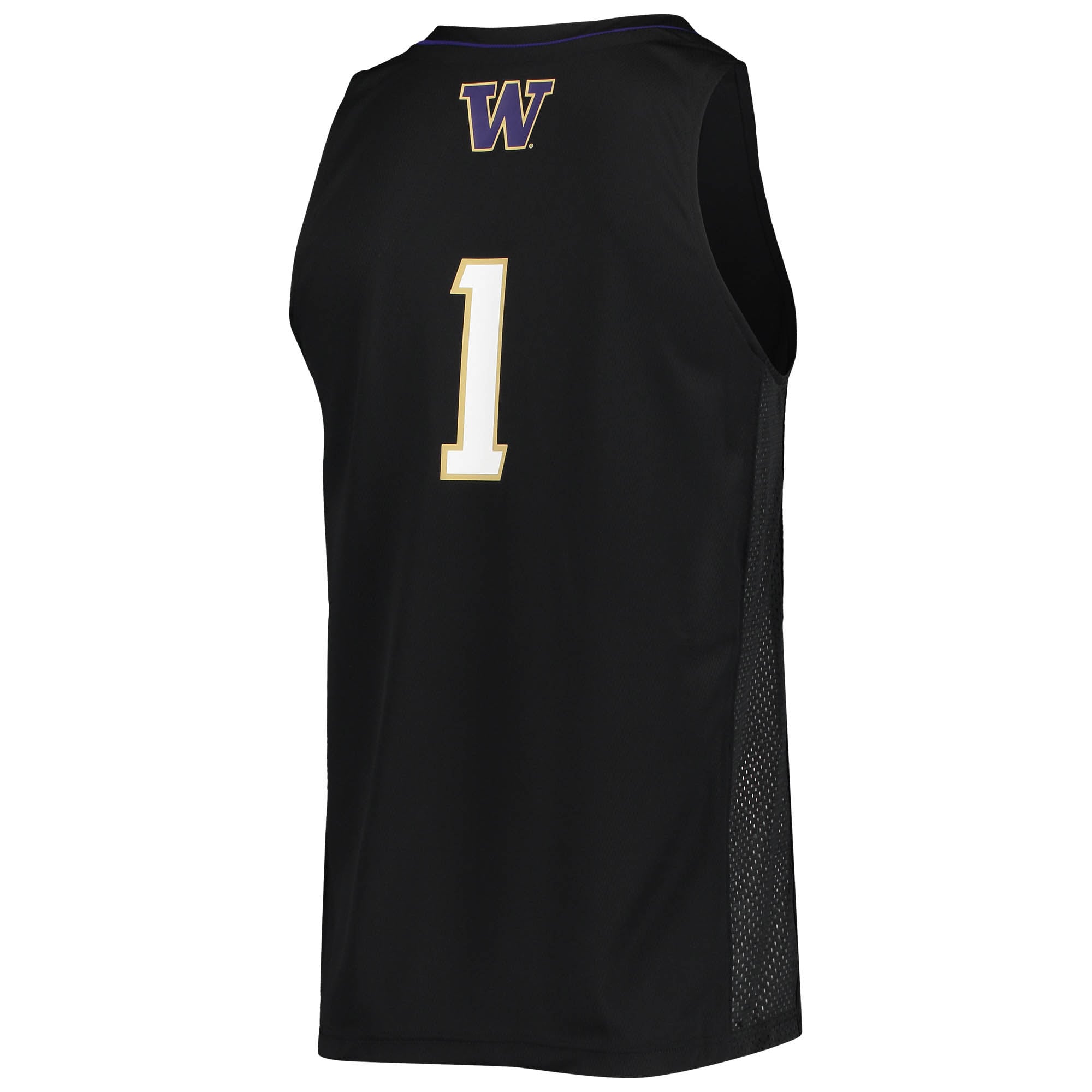 #1 Washington Huskies adidas Swingman Basketball Jersey - Black