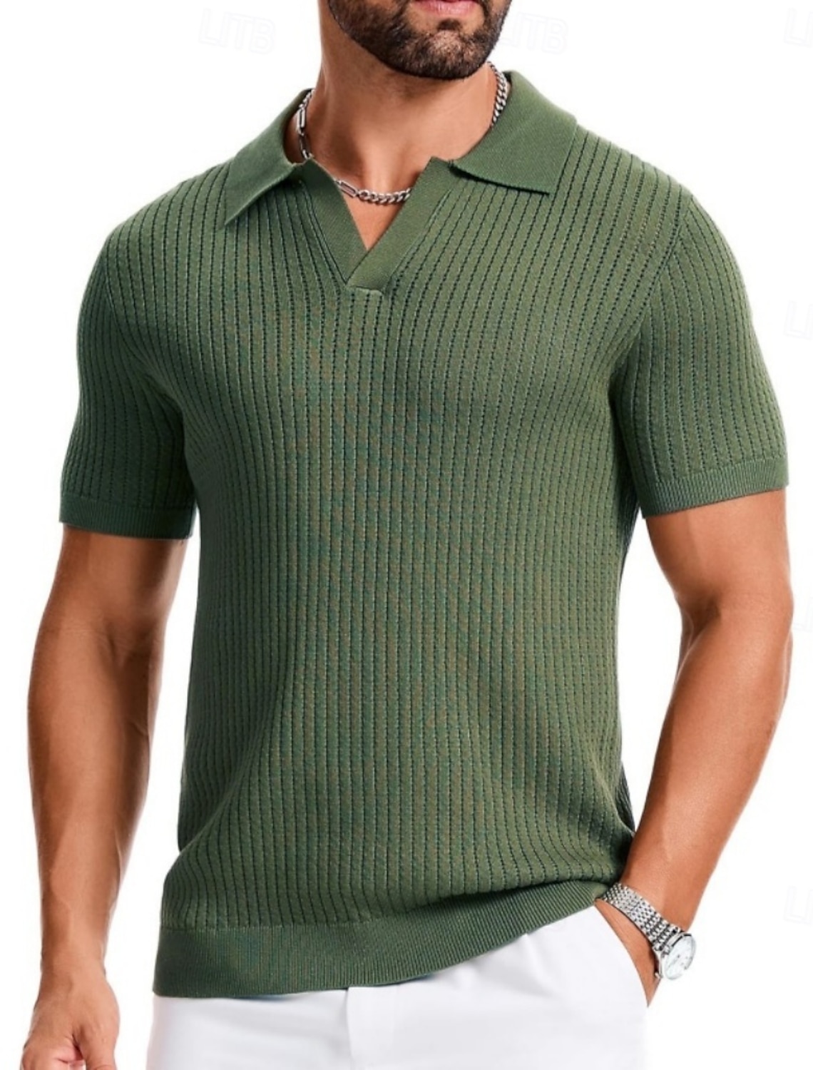 SoftFade™ Men's Polo Shirts 100% Cotton Acid Wash Shirt Casual Vacation Lapel Short Sleeve Fashion Basic Plain Color Block Distressed Spring & Summer Regular Fit Light Green Pink Navy Blue Light