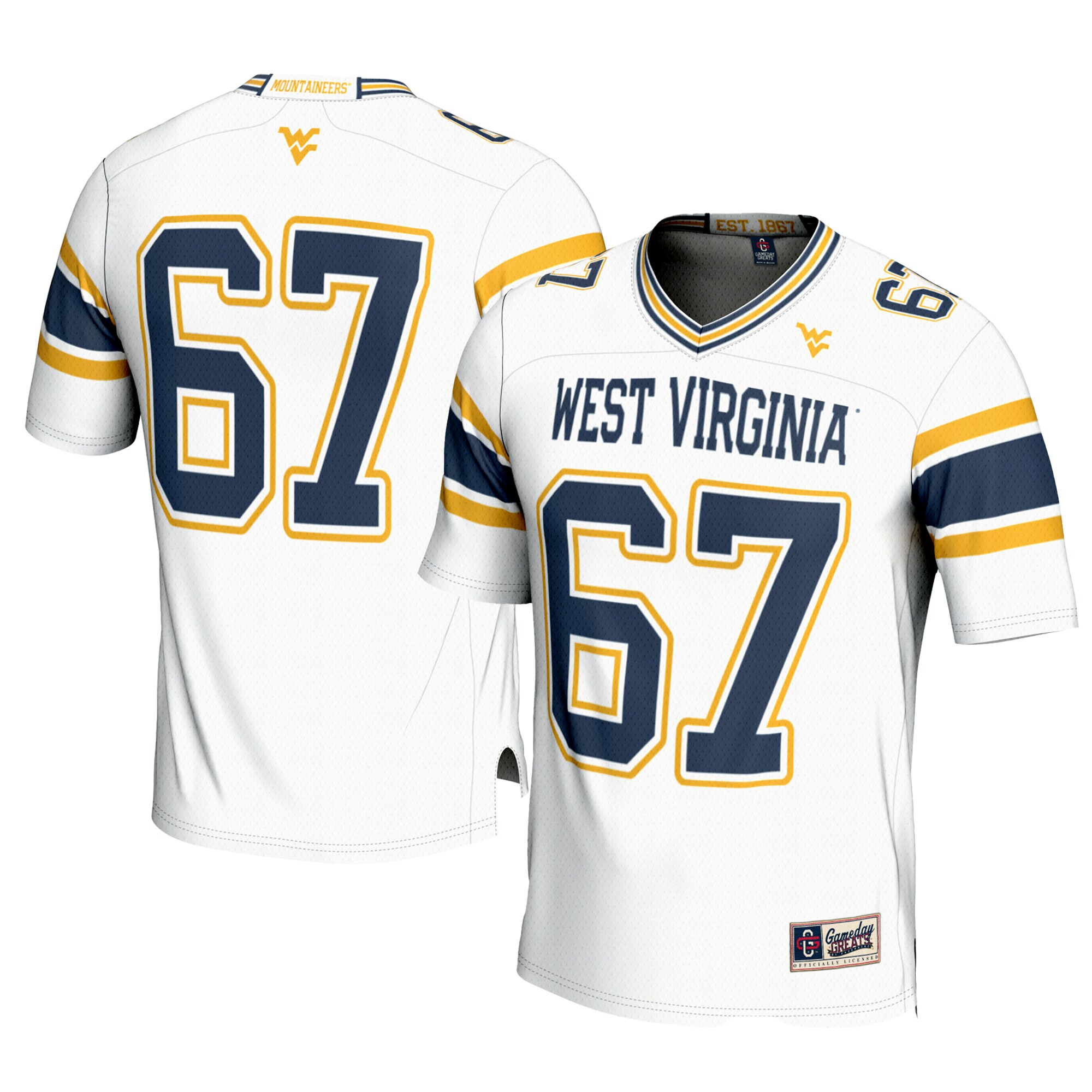 [DDG] West Virginia Mountaineers GameDay Greats Youth Football Jersey - White