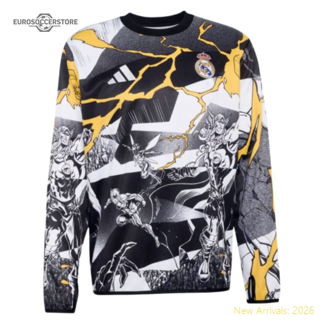 Outstanding 2025-2026 Real Madrid Pre Match Warm Top (white)