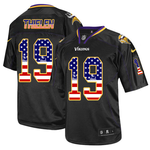 NFL M V Vikings #19 Adam Thielen Black Elite Jersey - Authentic Qua...