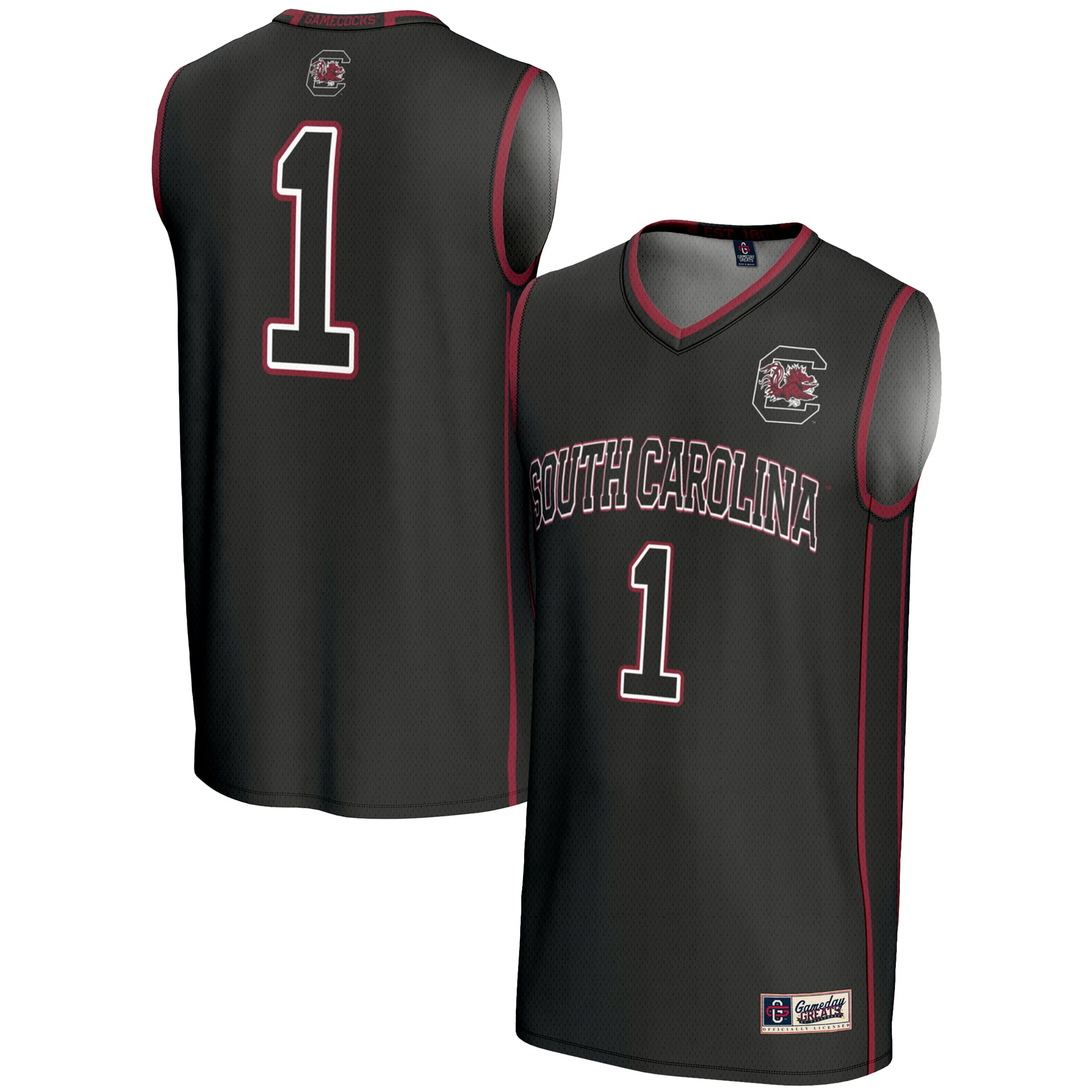 #1 South Carolina Gamecocks GameDay Greats Unisex Lightweight Basketball Jersey - Black