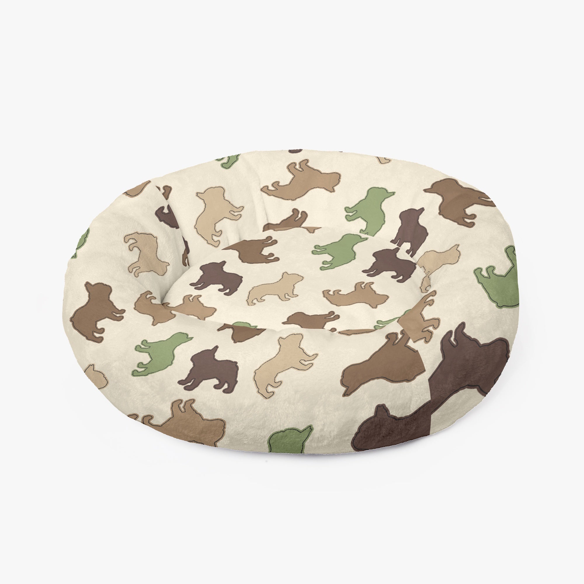 Puppy-Safe Donut - Cloud-comfort Frenchie Bed | Anti-anxiety French B...