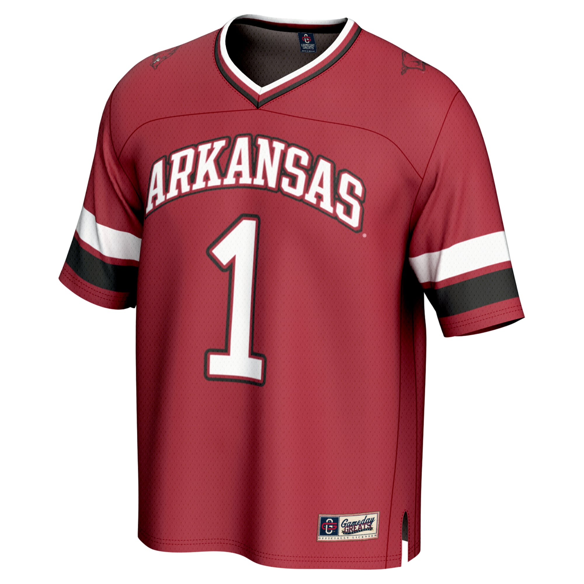 Youth #1 Cardinal Arkansas Razorbacks Lightweight Collegiate Football Fashion Jersey
