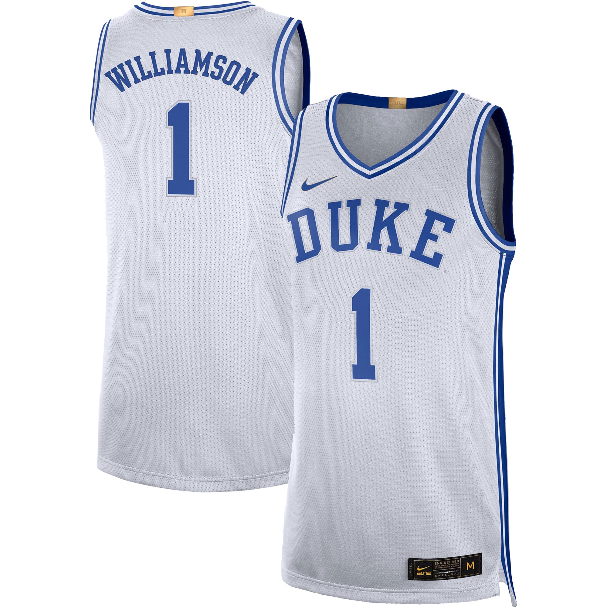 [DDG] Women's Zion Williamson #1 Duke Blue Devils Limited Basketball Jersey - White
