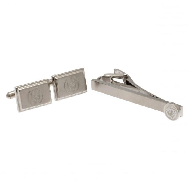 Manchester City FC Tie Slide & Cufflink Set | Licensed Product