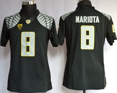 team authorized Men's None Marcus Mariota #8 Black 2013 Football
