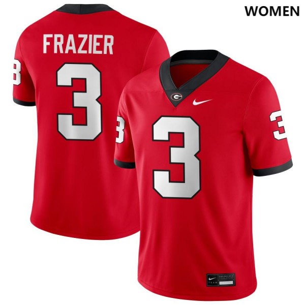 Women Georgia Bulldogs #3 Nate Frazier Red Nike Stitch Jersey