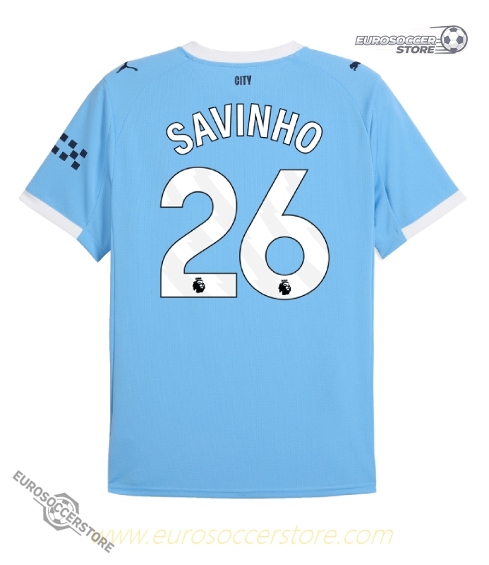 Savinho's No. 26 Home Jersey for Manchester City in the 25-26 Season