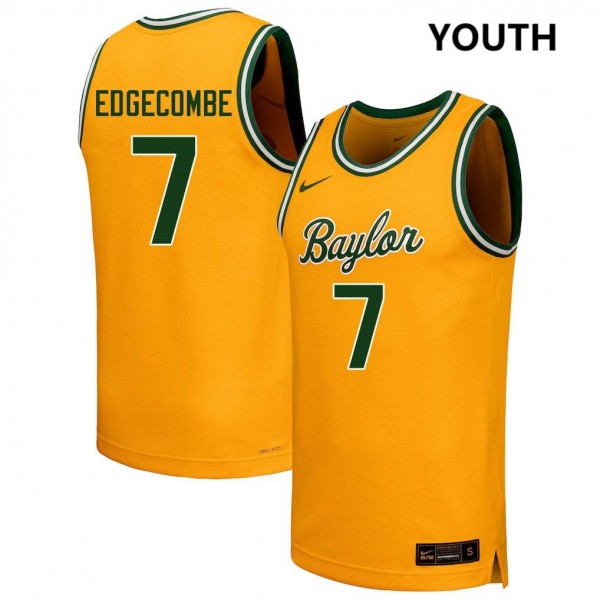 Nike Baylor Bears #7 VJ Edgecombe Youth Stitch Jerseys - Yellow