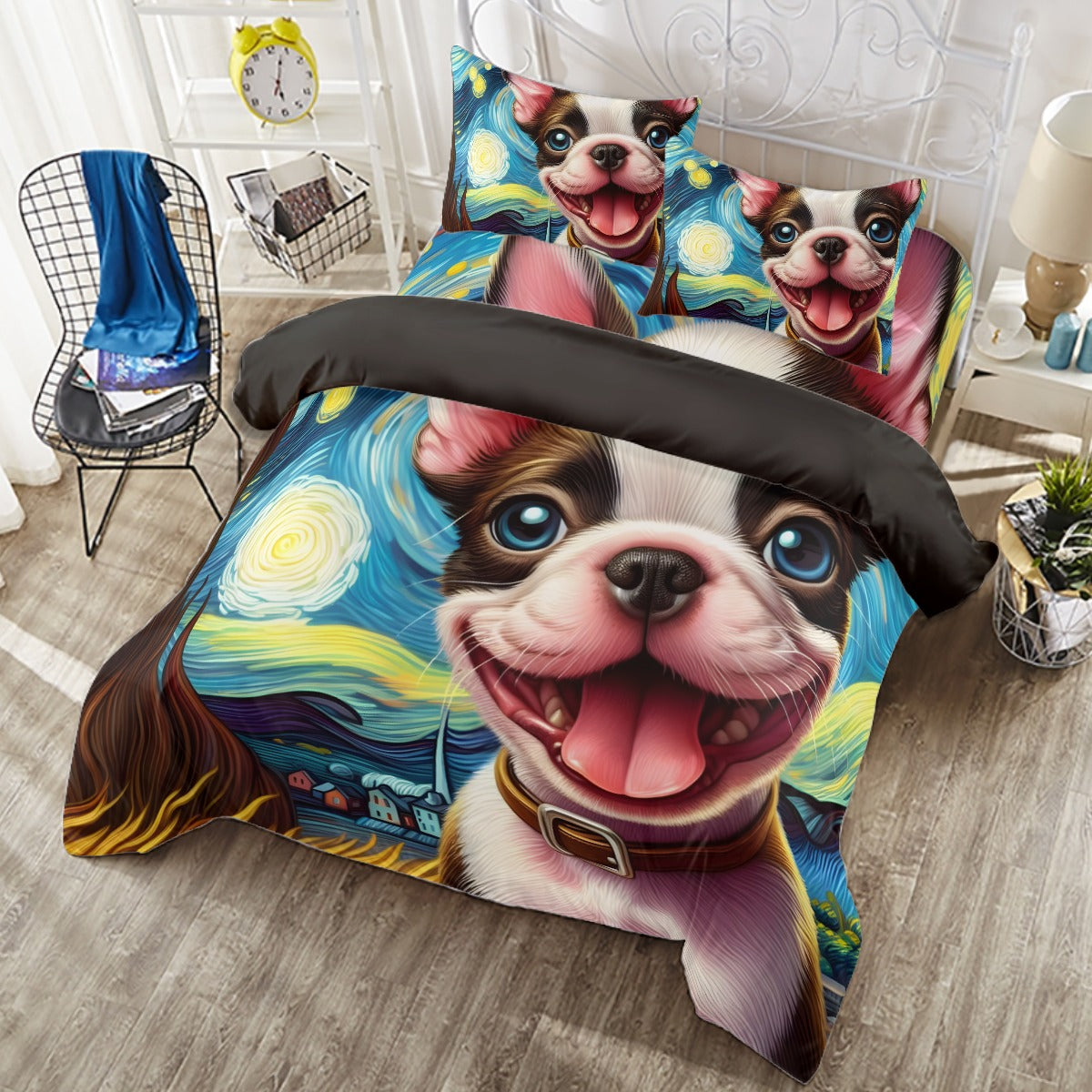 Frenchie-Fan Riley - Duvet Cover Set For Boston Terrier Lovers for Fr...