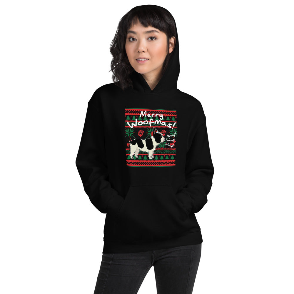 French Bulldog Merry Woofmas Unisex Hoodie Cute Frenchie Essential