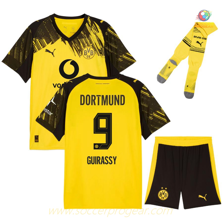 Football Soccer Football Shirt Soccer Uniform Youth BVB Dortmund Home 2025/26 Collection Guirassy