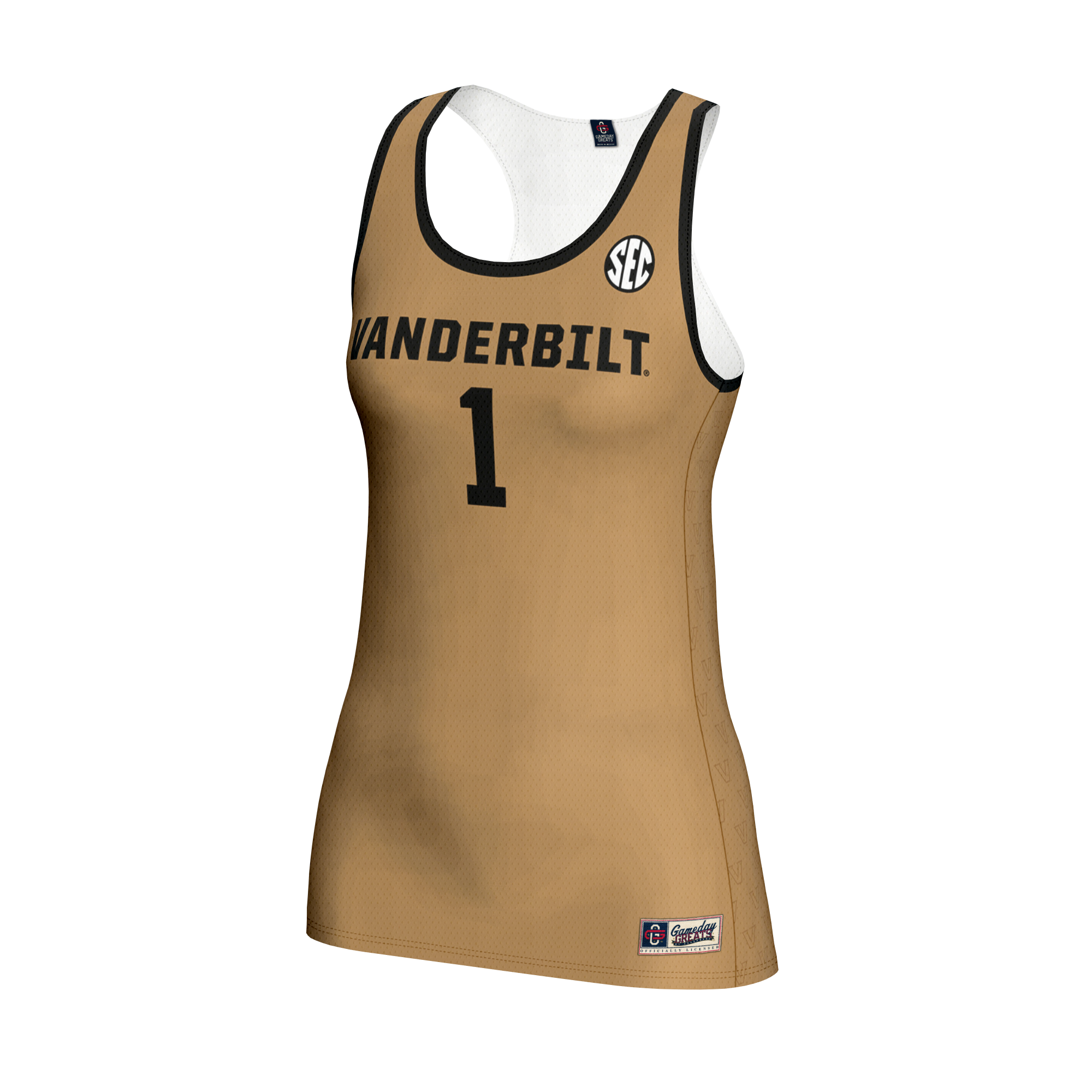 [DDG] Vanderbilt Commodores GameDay Greats Unisex Women's Volleyball Lightweight Fashion Jersey - Gold