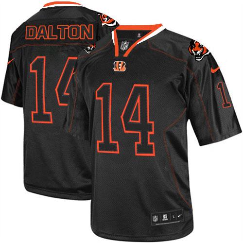 NFL CIN Bengals #14 Andy Dalton Black Lights Out Jersey - Authentic...