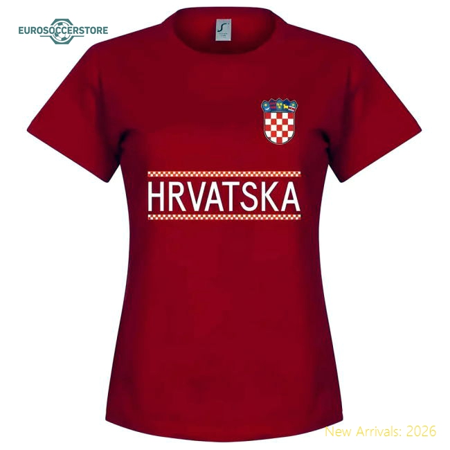 Croatia Team Womens T-Shirt - Red