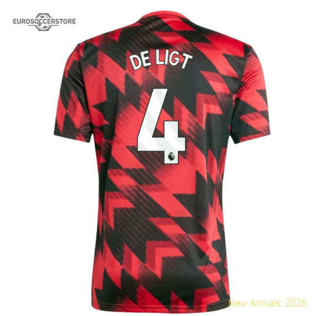 2025-2026 Man Utd Pre-match Shirt (red) (de Ligt 4) - Collectors Item