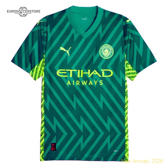 Official 2023-2024 Man City Home Goalkeeper Shirt (green) (steffen