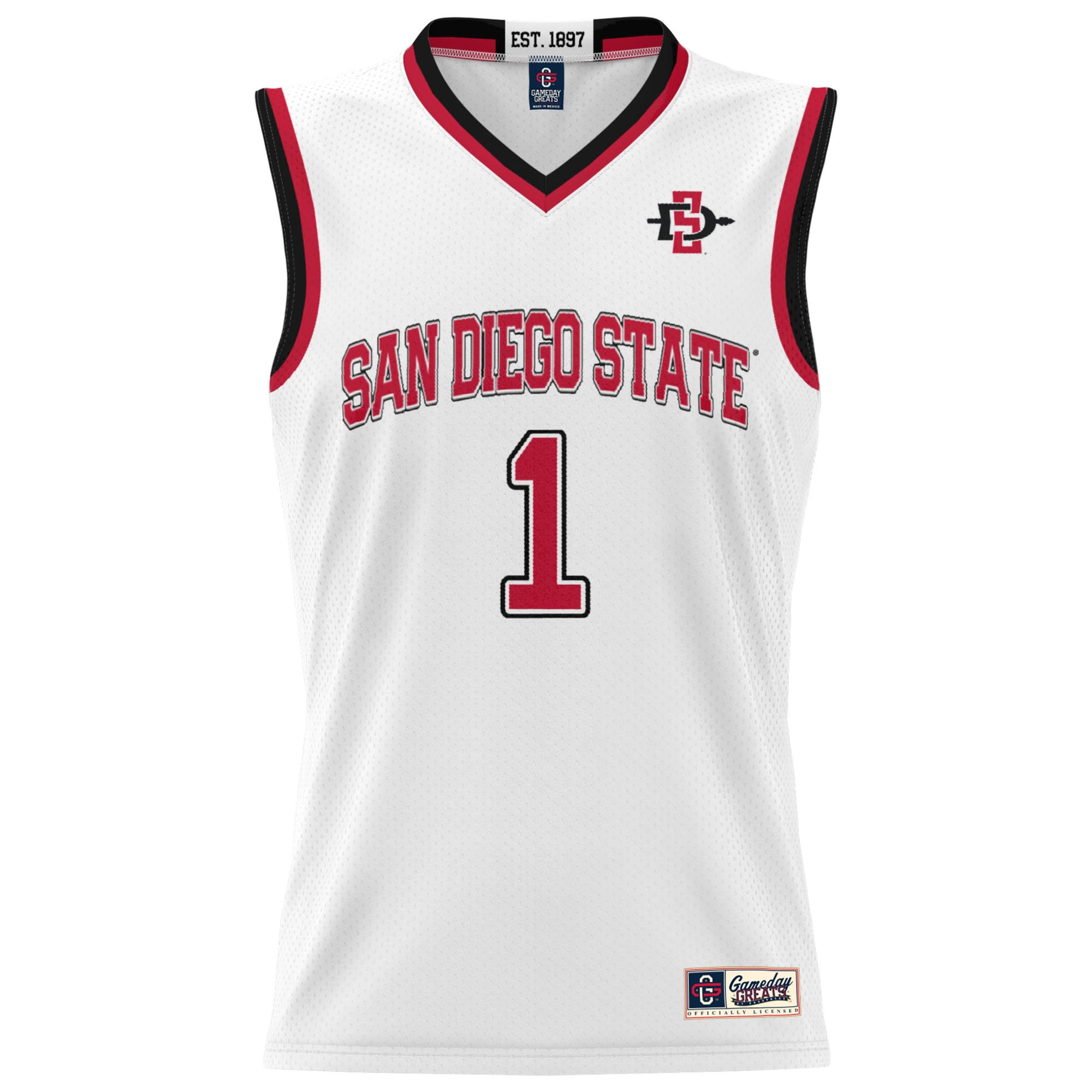 #1 San Diego State Aztecs GameDay Greats Youth Lightweight Basketball Fashion Jersey - White