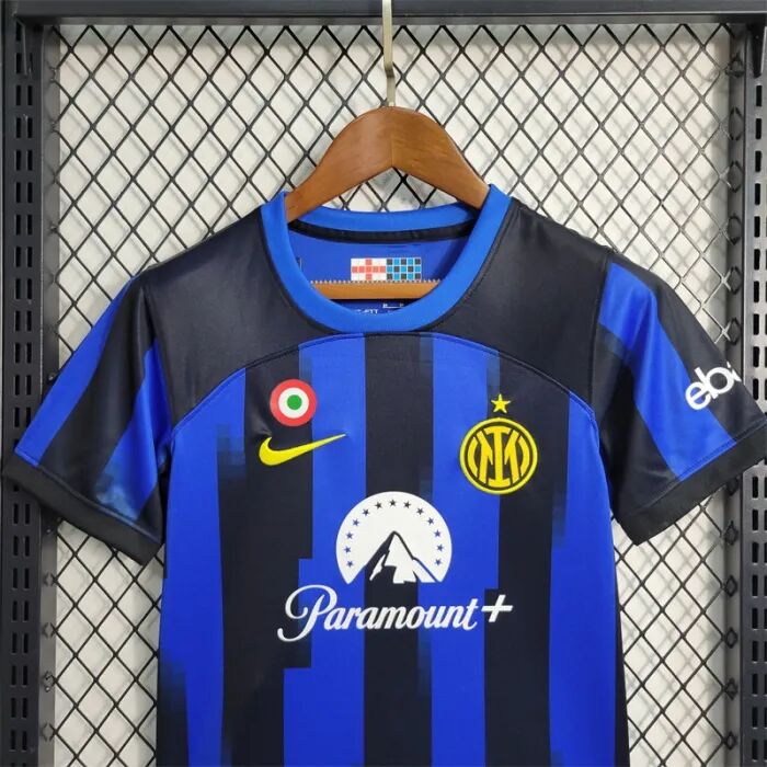 KIDS INTER MILAN 2324 HOME FOOTBALL KITShirtShorts - Official Replica