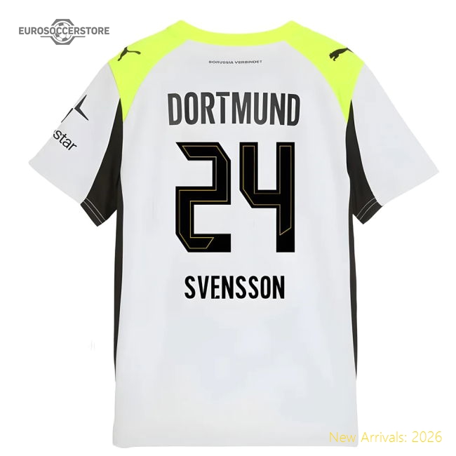 Genuine 2025-2026 Borussia Dortmund Away Shirt (Kids) (Svensson 24)