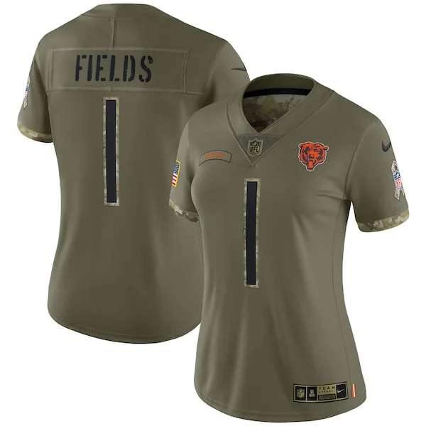 None Justin Fields Limited Jersey - Olive | NFL Player Jersey