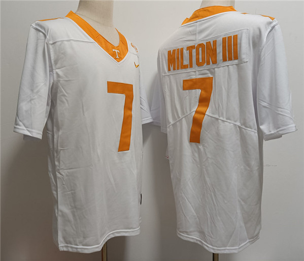 college football Men's None Joe Milton #7 White 2024 Football Jersey