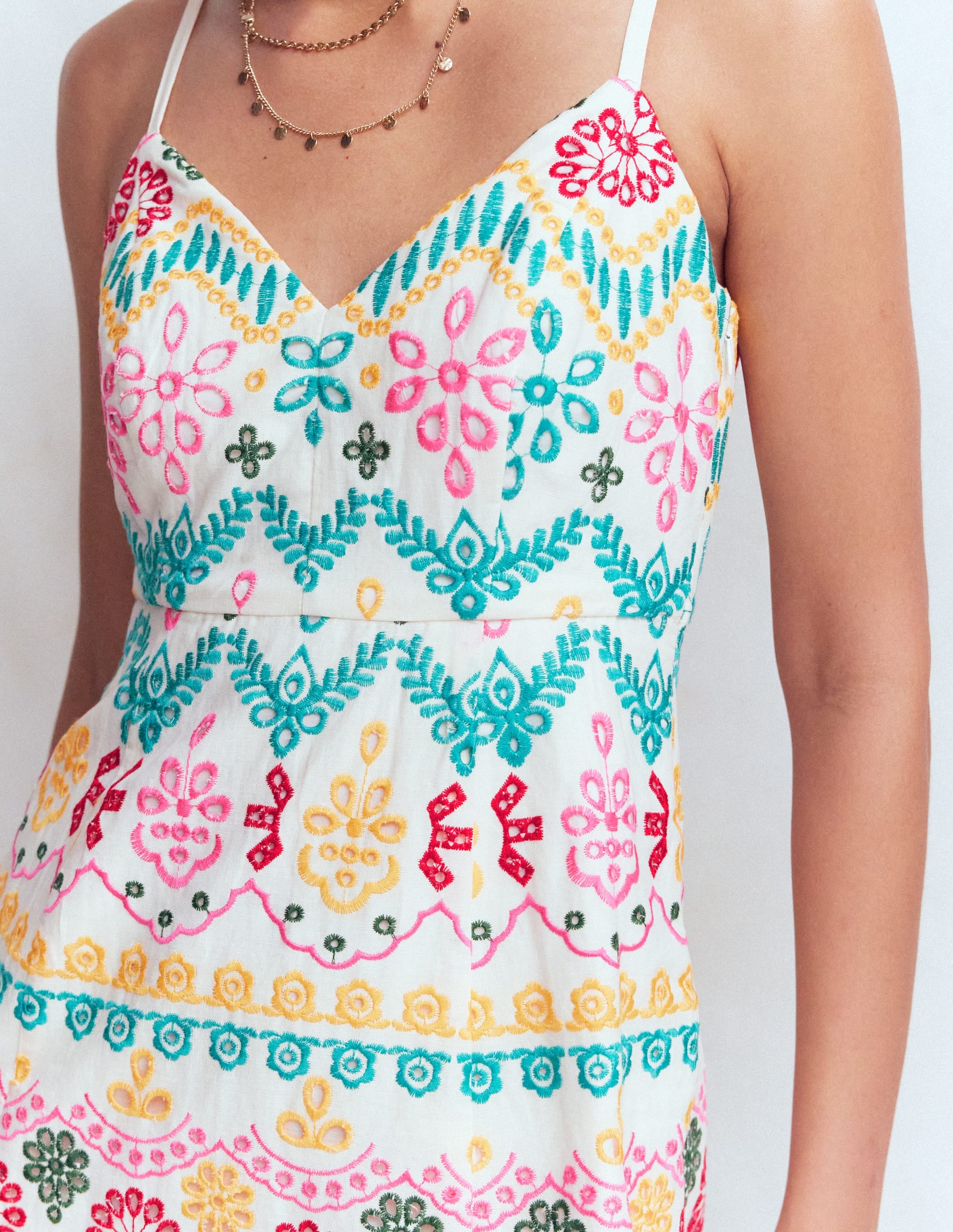 Empire Linen Broderie Dress
