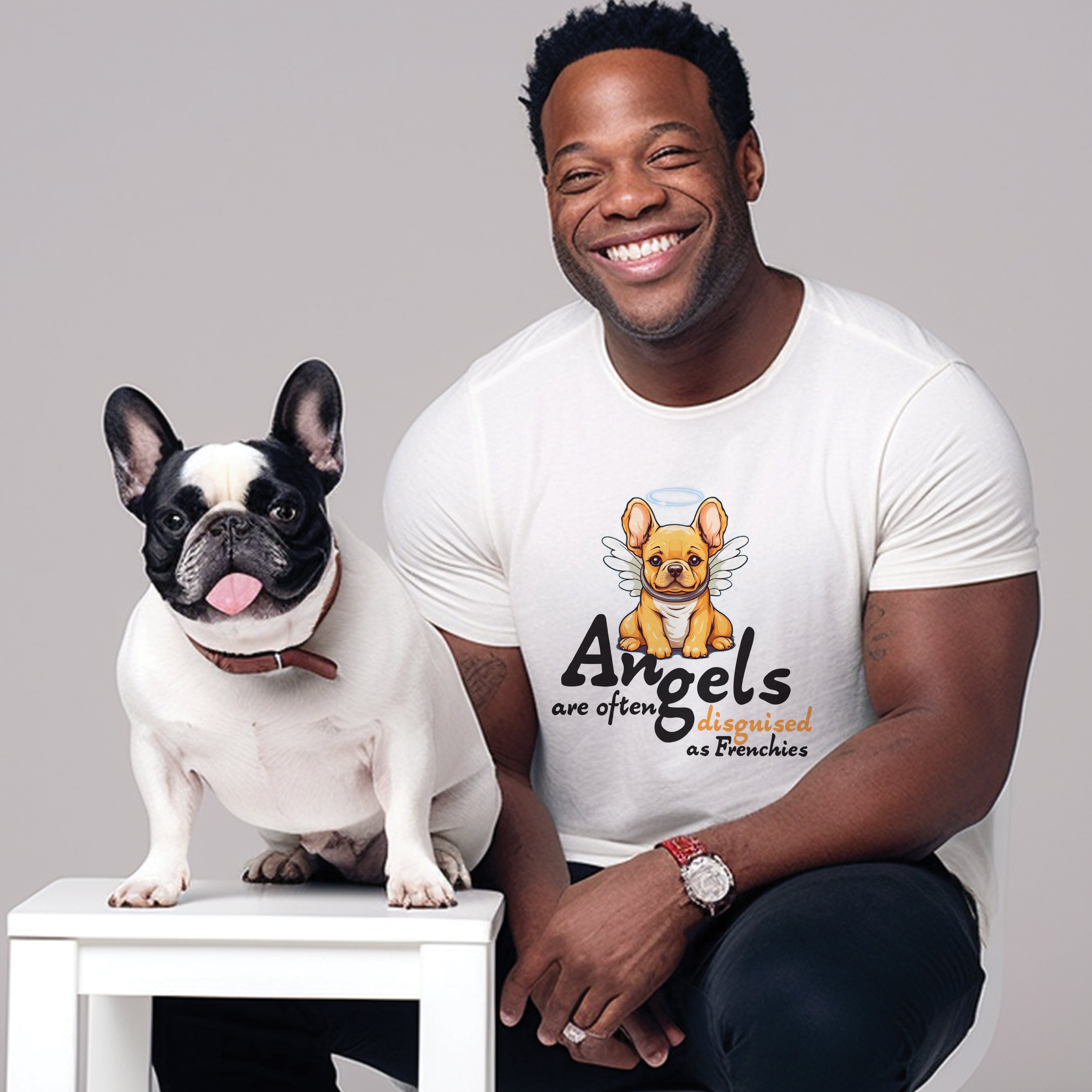 French Bulldog Chic French Angelic Style Unisex T Shirt Durable Dog Item