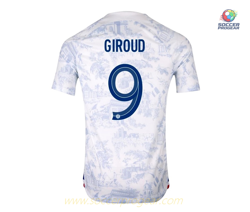GIROUD 2022 WORLD CUP AWAY FRENCH TEAM CHILDREN'S JERSEY