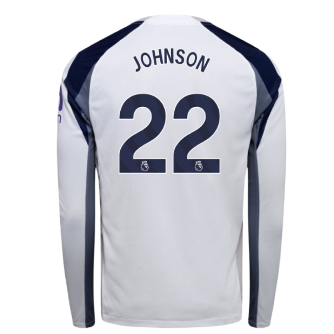 Authentic 2025-2026 Tottenham Long Sleeve Home Shirt (johnson 22)