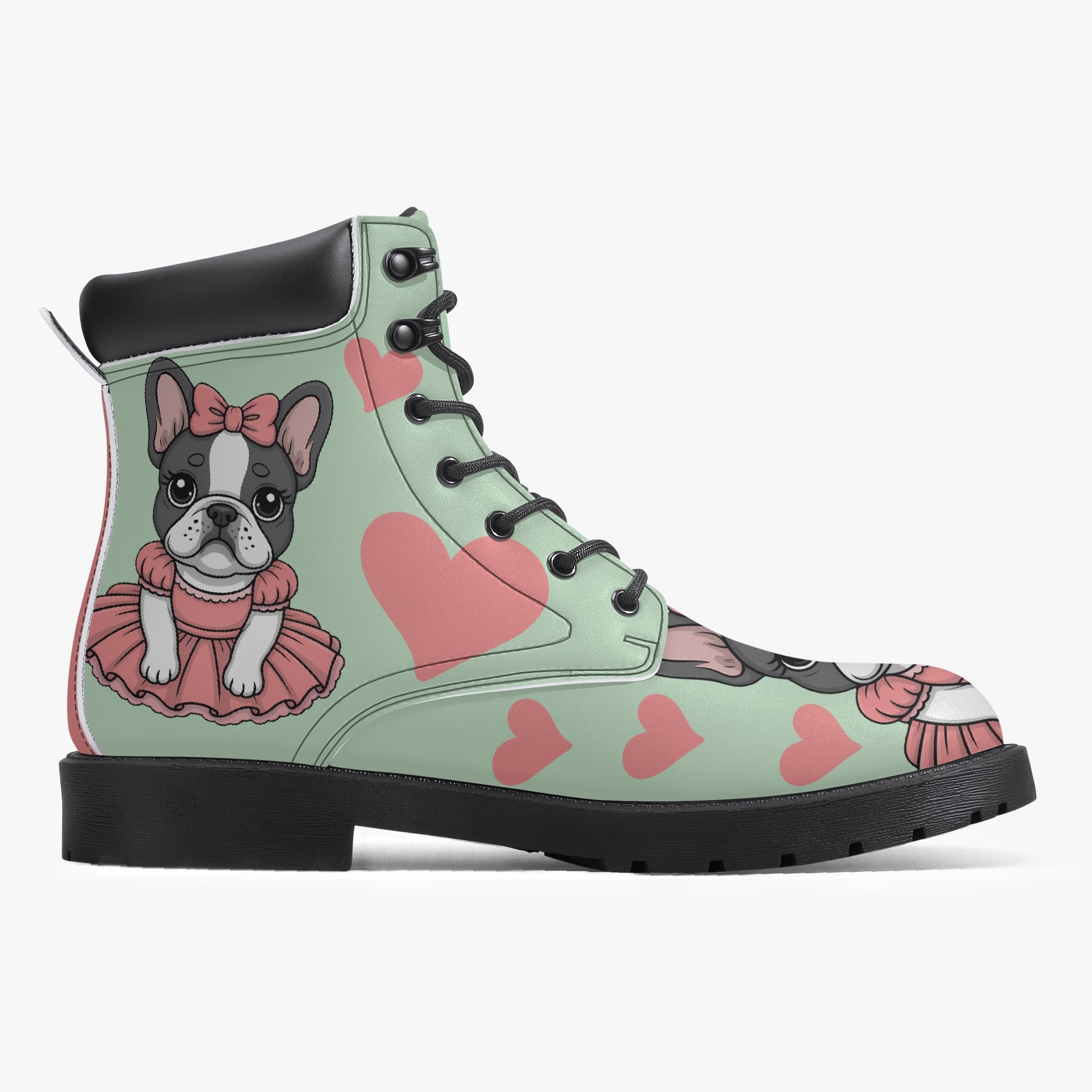 French Bulldog Lover Stormi Casual Leather Boot Frenchie Fan Item