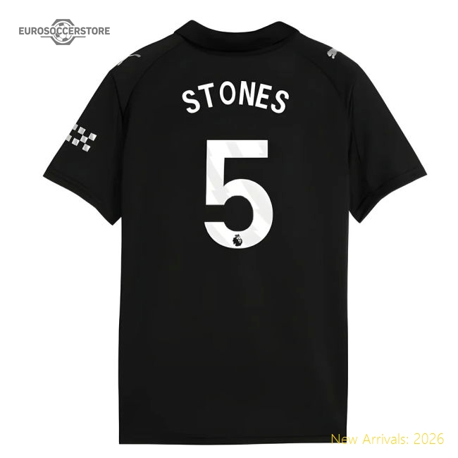 Official 2025-2026 Man City Away Shirt (kids) (stones 5) - Premium