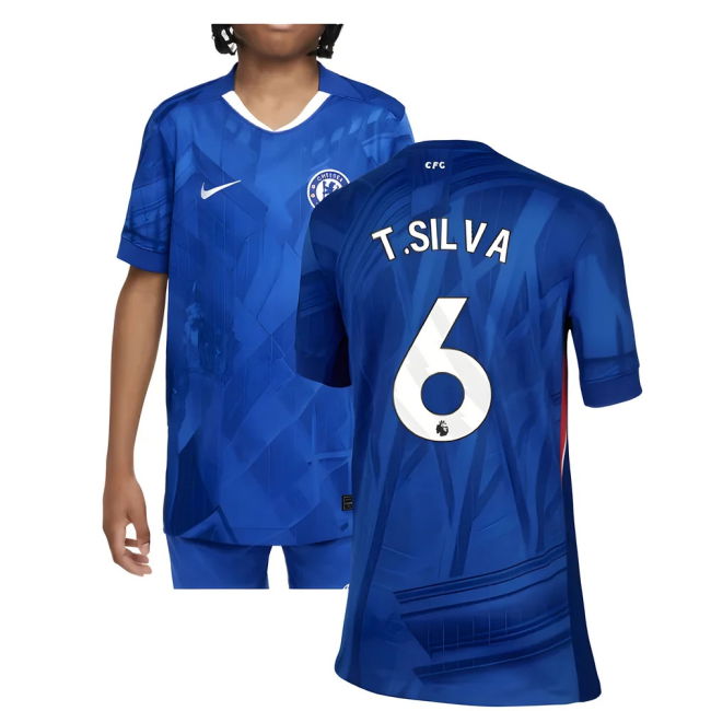 Chelsea Chelsea Home Shirt Kids T Silva #6 Top Tier Proud Fresh Lo...