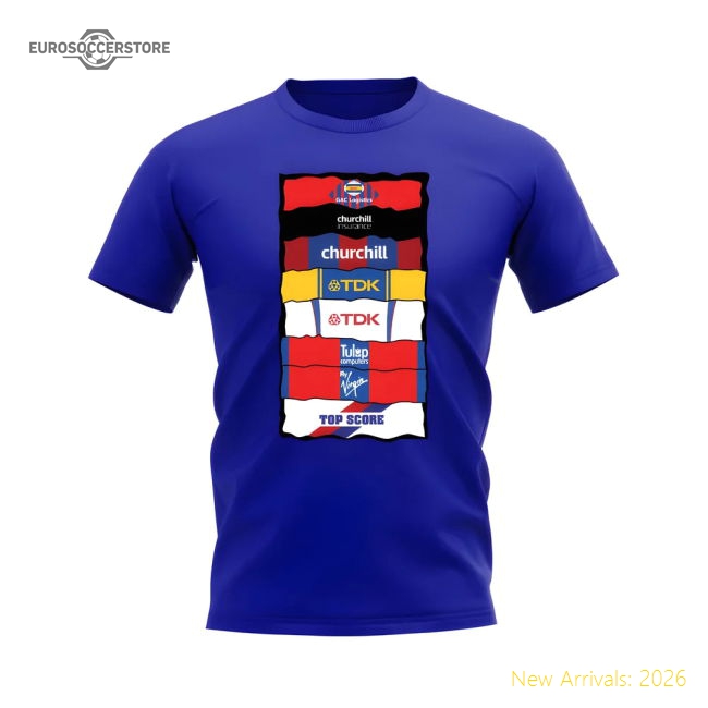 Excellent Crystal Palace Sponsor History T-shirt (royal Blue)