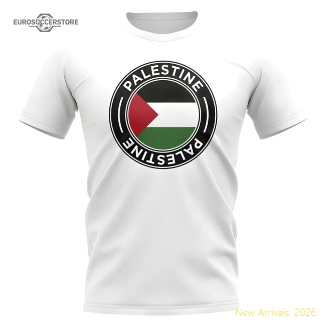 Palestine Football Badge T-Shirt (White)