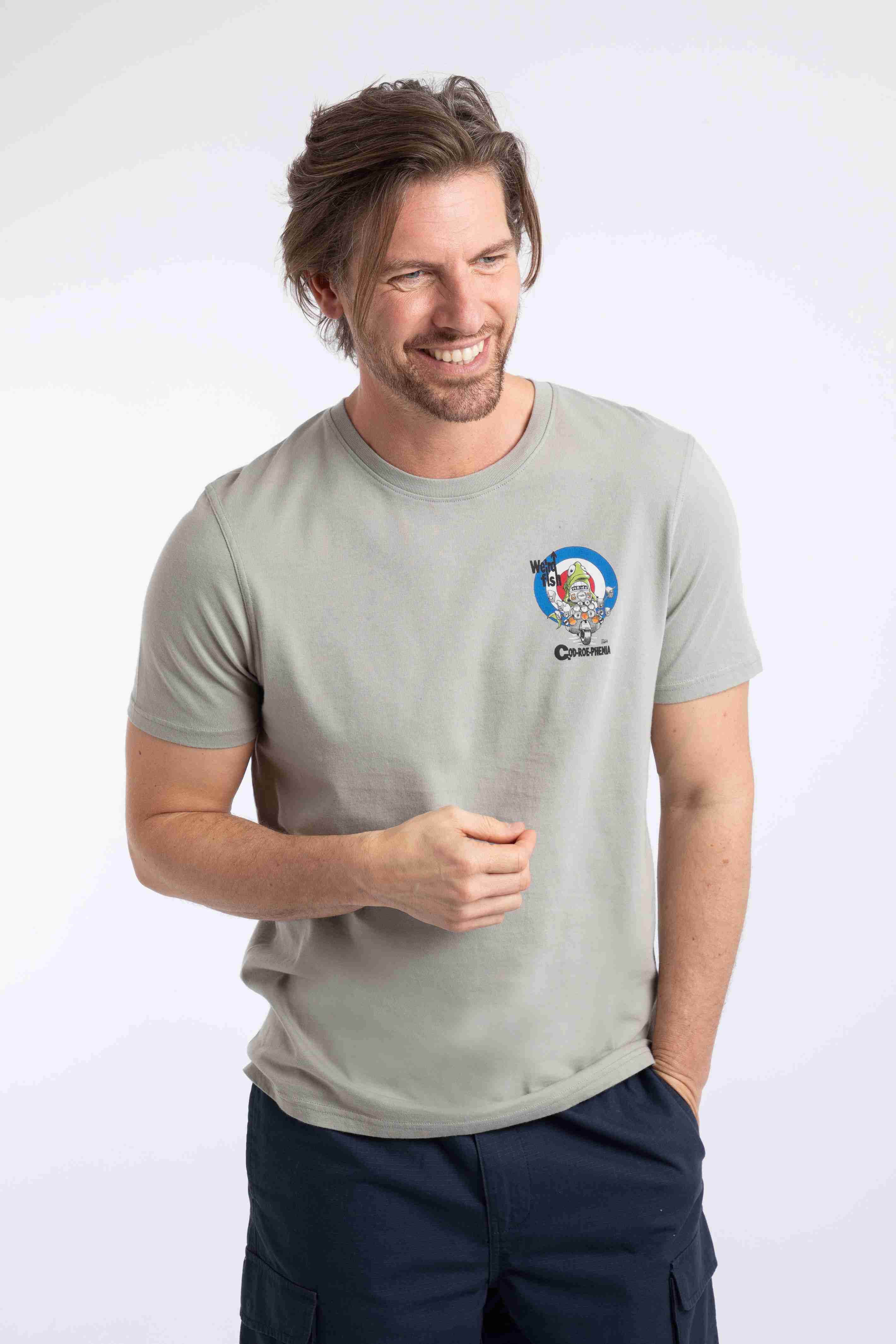 Codroephenia Back Print Artist T-Shirt Limestone
